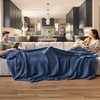 image:imageBedsure 100 Cotton Teal Blanket Queen Size for Bed  Cooling Breathable and Soft for Summer Thick Cozy Waffle Weave Blanket Gifts for Women 90x90 Inches10 Navy