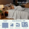 image:imageBedsure 100 Cotton Teal Blanket Queen Size for Bed  Cooling Breathable and Soft for Summer Thick Cozy Waffle Weave Blanket Gifts for Women 90x90 Inches01 White