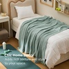 image:imageBedsure 100 Cotton Teal Blanket Queen Size for Bed  Cooling Breathable and Soft for Summer Thick Cozy Waffle Weave Blanket Gifts for Women 90x90 Inches04 Sage Green