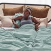 image:imageBedsure 100 Cotton Teal Blanket Queen Size for Bed  Cooling Breathable and Soft for Summer Thick Cozy Waffle Weave Blanket Gifts for Women 90x90 Inches14 Mint