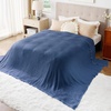 image:imageBedsure 100 Cotton Teal Blanket Queen Size for Bed  Cooling Breathable and Soft for Summer Thick Cozy Waffle Weave Blanket Gifts for Women 90x90 Inches10 Navy