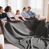 image:imageBedsure 100 Cotton Teal Blanket Queen Size for Bed  Cooling Breathable and Soft for Summer Thick Cozy Waffle Weave Blanket Gifts for Women 90x90 Inches12 Dark Grey