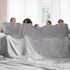 image:imageBedsure 100 Cotton Teal Blanket Queen Size for Bed  Cooling Breathable and Soft for Summer Thick Cozy Waffle Weave Blanket Gifts for Women 90x90 Inches08 Grey