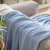 image:imageBedsure 100 Cotton Teal Blanket Queen Size for Bed  Cooling Breathable and Soft for Summer Thick Cozy Waffle Weave Blanket Gifts for Women 90x90 Inches09 Sky Blue