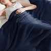 image:imageBedsure 100 Cotton Teal Blanket Queen Size for Bed  Cooling Breathable and Soft for Summer Thick Cozy Waffle Weave Blanket Gifts for Women 90x90 Inches18 Pageant Blue