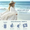 image:imageBedsure 100 Cotton Teal Blanket Queen Size for Bed  Cooling Breathable and Soft for Summer Thick Cozy Waffle Weave Blanket Gifts for Women 90x90 Inches01 White