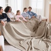 image:imageBedsure 100 Cotton Teal Blanket Queen Size for Bed  Cooling Breathable and Soft for Summer Thick Cozy Waffle Weave Blanket Gifts for Women 90x90 Inches03 Taupe