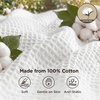 image:imageBedsure 100 Cotton Teal Blanket Queen Size for Bed  Cooling Breathable and Soft for Summer Thick Cozy Waffle Weave Blanket Gifts for Women 90x90 Inches01 White