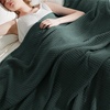 image:imageBedsure 100 Cotton Teal Blanket Queen Size for Bed  Cooling Breathable and Soft for Summer Thick Cozy Waffle Weave Blanket Gifts for Women 90x90 Inches13 Dark Green