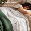 image:imageBedsure 100 Cotton Teal Blanket Queen Size for Bed  Cooling Breathable and Soft for Summer Thick Cozy Waffle Weave Blanket Gifts for Women 90x90 Inches01 White