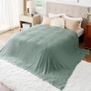 image:imageBedsure 100 Cotton Teal Blanket Queen Size for Bed  Cooling Breathable and Soft for Summer Thick Cozy Waffle Weave Blanket Gifts for Women 90x90 Inches04 Sage Green