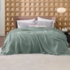 image:imageBedsure 100 Cotton Teal Blanket Queen Size for Bed  Cooling Breathable and Soft for Summer Thick Cozy Waffle Weave Blanket Gifts for Women 90x90 Inches04 Sage Green