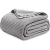 image:imageBedsure 100 Cotton Teal Blanket Queen Size for Bed  Cooling Breathable and Soft for Summer Thick Cozy Waffle Weave Blanket Gifts for Women 90x90 Inches08 Grey