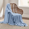 image:imageBedsure 100 Cotton Teal Blanket Queen Size for Bed  Cooling Breathable and Soft for Summer Thick Cozy Waffle Weave Blanket Gifts for Women 90x90 Inches09 Sky Blue