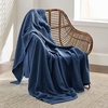 image:imageBedsure 100 Cotton Teal Blanket Queen Size for Bed  Cooling Breathable and Soft for Summer Thick Cozy Waffle Weave Blanket Gifts for Women 90x90 Inches10 Navy