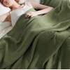 image:imageBedsure 100 Cotton Teal Blanket Queen Size for Bed  Cooling Breathable and Soft for Summer Thick Cozy Waffle Weave Blanket Gifts for Women 90x90 Inches11 Moss Green