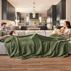 image:imageBedsure 100 Cotton Teal Blanket Queen Size for Bed  Cooling Breathable and Soft for Summer Thick Cozy Waffle Weave Blanket Gifts for Women 90x90 Inches11 Moss Green