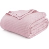 image:imageBedsure 100 Cotton Teal Blanket Queen Size for Bed  Cooling Breathable and Soft for Summer Thick Cozy Waffle Weave Blanket Gifts for Women 90x90 Inches06 Pink
