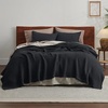 image:imageBedsure 100 Cotton Teal Blanket Queen Size for Bed  Cooling Breathable and Soft for Summer Thick Cozy Waffle Weave Blanket Gifts for Women 90x90 Inches11 Black
