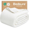 image:imageBedsure 100 Cotton Teal Blanket Queen Size for Bed  Cooling Breathable and Soft for Summer Thick Cozy Waffle Weave Blanket Gifts for Women 90x90 Inches01 White