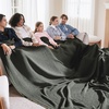 image:imageBedsure 100 Cotton Teal Blanket Queen Size for Bed  Cooling Breathable and Soft for Summer Thick Cozy Waffle Weave Blanket Gifts for Women 90x90 Inches05 Olive Green