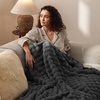 image:imageBedsure 3D Fleece Bubble Blanket for Couch  GentleSoft Green Spring Throw Blanket for Sofa Bed Home Decor  Luxury Soft Cozy Gifts for Women Lightweight All Seasons Sage Green5060Dark Grey