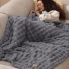 image:imageBedsure 3D Fleece Bubble Blanket for Couch  GentleSoft Green Spring Throw Blanket for Sofa Bed Home Decor  Luxury Soft Cozy Gifts for Women Lightweight All Seasons Sage Green506007 Grey