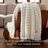 image:imageBedsure 3D Fleece Bubble Blanket for Couch  GentleSoft Green Spring Throw Blanket for Sofa Bed Home Decor  Luxury Soft Cozy Gifts for Women Lightweight All Seasons Sage Green506001 Off White