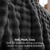 image:imageBedsure 3D Fleece Bubble Blanket for Couch  GentleSoft Green Spring Throw Blanket for Sofa Bed Home Decor  Luxury Soft Cozy Gifts for Women Lightweight All Seasons Sage Green5060Dark Grey