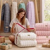 image:imageBedsure 3D Fleece Bubble Blanket for Couch  GentleSoft Green Spring Throw Blanket for Sofa Bed Home Decor  Luxury Soft Cozy Gifts for Women Lightweight All Seasons Sage Green5060Pink