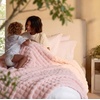 image:imageBedsure 3D Fleece Bubble Blanket for Couch  GentleSoft Green Spring Throw Blanket for Sofa Bed Home Decor  Luxury Soft Cozy Gifts for Women Lightweight All Seasons Sage Green506002 Light Pink