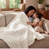 image:imageBedsure 3D Fleece Bubble Blanket for Couch  GentleSoft Green Spring Throw Blanket for Sofa Bed Home Decor  Luxury Soft Cozy Gifts for Women Lightweight All Seasons Sage Green506001 Off White