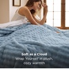image:imageBedsure 3D Fleece Bubble Blanket for Couch  GentleSoft Green Spring Throw Blanket for Sofa Bed Home Decor  Luxury Soft Cozy Gifts for Women Lightweight All Seasons Sage Green506003 Celestial Blue