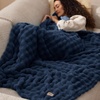 image:imageBedsure 3D Fleece Bubble Blanket for Couch  GentleSoft Green Spring Throw Blanket for Sofa Bed Home Decor  Luxury Soft Cozy Gifts for Women Lightweight All Seasons Sage Green5060Navy Blue