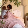 image:imageBedsure 3D Fleece Bubble Blanket for Couch  GentleSoft Green Spring Throw Blanket for Sofa Bed Home Decor  Luxury Soft Cozy Gifts for Women Lightweight All Seasons Sage Green5060Pink