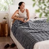 image:imageBedsure 3D Fleece Bubble Blanket for Couch  GentleSoft Green Spring Throw Blanket for Sofa Bed Home Decor  Luxury Soft Cozy Gifts for Women Lightweight All Seasons Sage Green506007 Grey