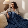 image:imageBedsure 3D Fleece Bubble Blanket for Couch  GentleSoft Green Spring Throw Blanket for Sofa Bed Home Decor  Luxury Soft Cozy Gifts for Women Lightweight All Seasons Sage Green5060Navy Blue