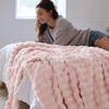 image:imageBedsure 3D Fleece Bubble Blanket for Couch  GentleSoft Green Spring Throw Blanket for Sofa Bed Home Decor  Luxury Soft Cozy Gifts for Women Lightweight All Seasons Sage Green506002 Light Pink