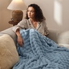 image:imageBedsure 3D Fleece Bubble Blanket for Couch  GentleSoft Green Spring Throw Blanket for Sofa Bed Home Decor  Luxury Soft Cozy Gifts for Women Lightweight All Seasons Sage Green506003 Celestial Blue
