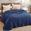 image:imageBedsure GentleSoft 100 Cotton Large Throw Blanket for Couch 50x70 inches  Breathable and Lightweight Soft Cozy Herringbone Woven Cotton Throw for Summer Spring Light Brown Office Chair Blanket07  Navy Blue