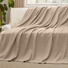 image:imageBedsure GentleSoft 100 Cotton Large Throw Blanket for Couch 50x70 inches  Breathable and Lightweight Soft Cozy Herringbone Woven Cotton Throw for Summer Spring Light Brown Office Chair Blanket01  Khaki