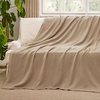 image:imageBedsure GentleSoft 100 Cotton Large Throw Blanket for Couch 50x70 inches  Breathable and Lightweight Soft Cozy Herringbone Woven Cotton Throw for Summer Spring Light Brown Office Chair Blanket01  Light Brown