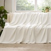 image:imageBedsure GentleSoft 100 Cotton Large Throw Blanket for Couch 50x70 inches  Breathable and Lightweight Soft Cozy Herringbone Woven Cotton Throw for Summer Spring Light Brown Office Chair Blanket02  Cream