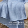 image:imageBedsure GentleSoft 100 Cotton Large Throw Blanket for Couch 50x70 inches  Breathable and Lightweight Soft Cozy Herringbone Woven Cotton Throw for Summer Spring Light Brown Office Chair Blanket07  Ashley Blue