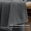 image:imageBedsure GentleSoft 100 Cotton Large Throw Blanket for Couch 50x70 inches  Breathable and Lightweight Soft Cozy Herringbone Woven Cotton Throw for Summer Spring Light Brown Office Chair Blanket04  Dark Grey