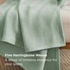 image:imageBedsure GentleSoft 100 Cotton Large Throw Blanket for Couch 50x70 inches  Breathable and Lightweight Soft Cozy Herringbone Woven Cotton Throw for Summer Spring Light Brown Office Chair Blanket03  Sage Green