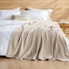 image:imageBedsure GentleSoft 100 Cotton Large Throw Blanket for Couch 50x70 inches  Breathable and Lightweight Soft Cozy Herringbone Woven Cotton Throw for Summer Spring Light Brown Office Chair Blanket01  Linen Beige