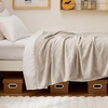 image:imageBedsure GentleSoft 100 Cotton Large Throw Blanket for Couch 50x70 inches  Breathable and Lightweight Soft Cozy Herringbone Woven Cotton Throw for Summer Spring Light Brown Office Chair Blanket01  Linen Beige