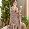 image:imageBedsure GentleSoft 100 Cotton Large Throw Blanket for Couch 50x70 inches  Breathable and Lightweight Soft Cozy Herringbone Woven Cotton Throw for Summer Spring Light Brown Office Chair Blanket01  Coffee Brown
