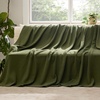 image:imageBedsure GentleSoft 100 Cotton Large Throw Blanket for Couch 50x70 inches  Breathable and Lightweight Soft Cozy Herringbone Woven Cotton Throw for Summer Spring Light Brown Office Chair Blanket03  Olive Green